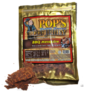 Image of Package of Pop's Famous Beef Jerky BBQ Mesquite Flavor